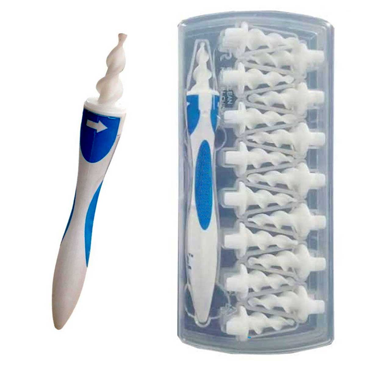 Cure-Oreille Sécurisé à Spirale 360° | Kit Avec 16 Embouts Lavables En Silicone | Pour Adultes Et Enfants